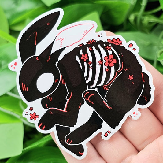 Skeleton Bunny Sticker