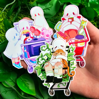 Shopping Cart Ghost Stickers