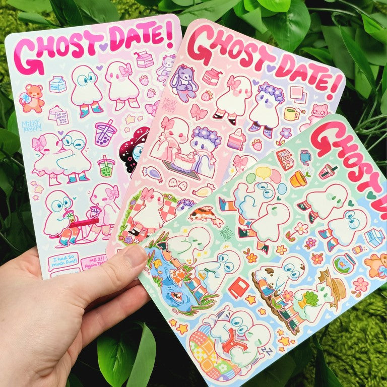 The Complete Ghost Date Sticker Sheet Series – Milky Tomato