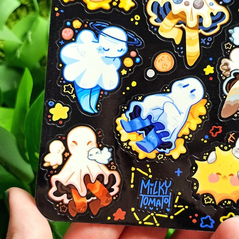 Solar System Ghost Sticker Sheet