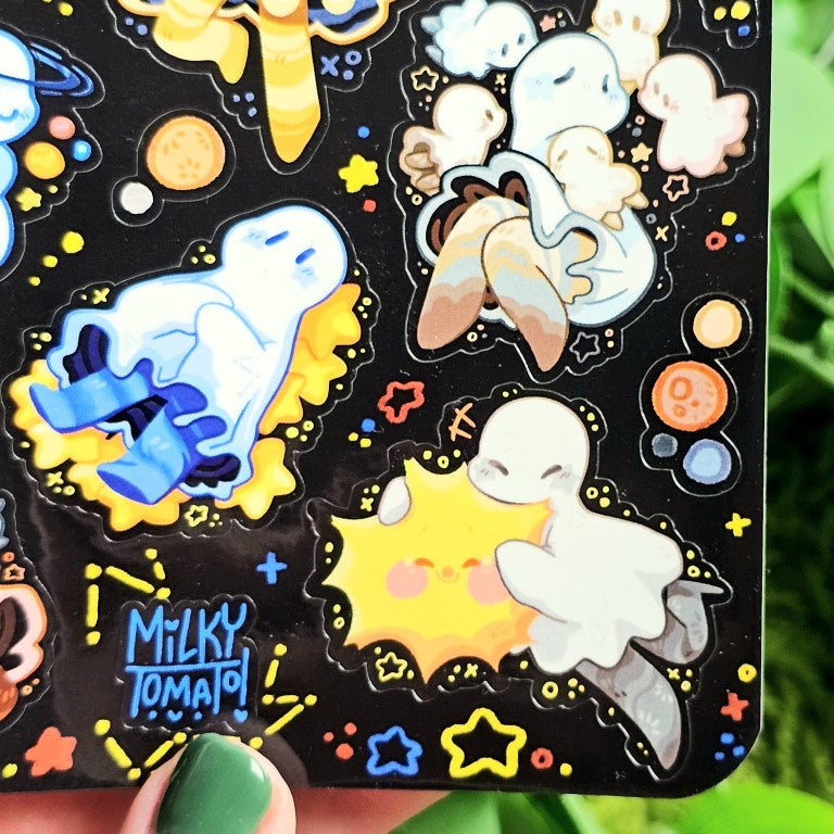 Solar System Ghost Sticker Sheet