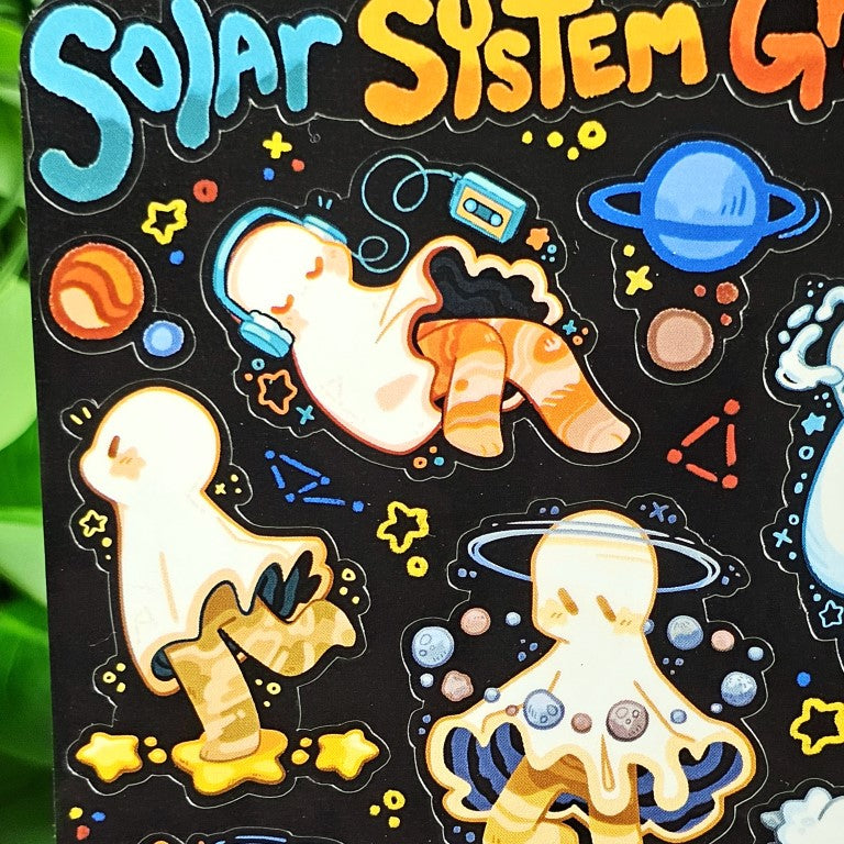 Solar System Ghost Sticker Sheet