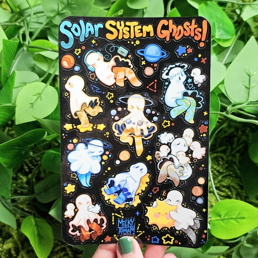 Solar System Ghost Sticker Sheet