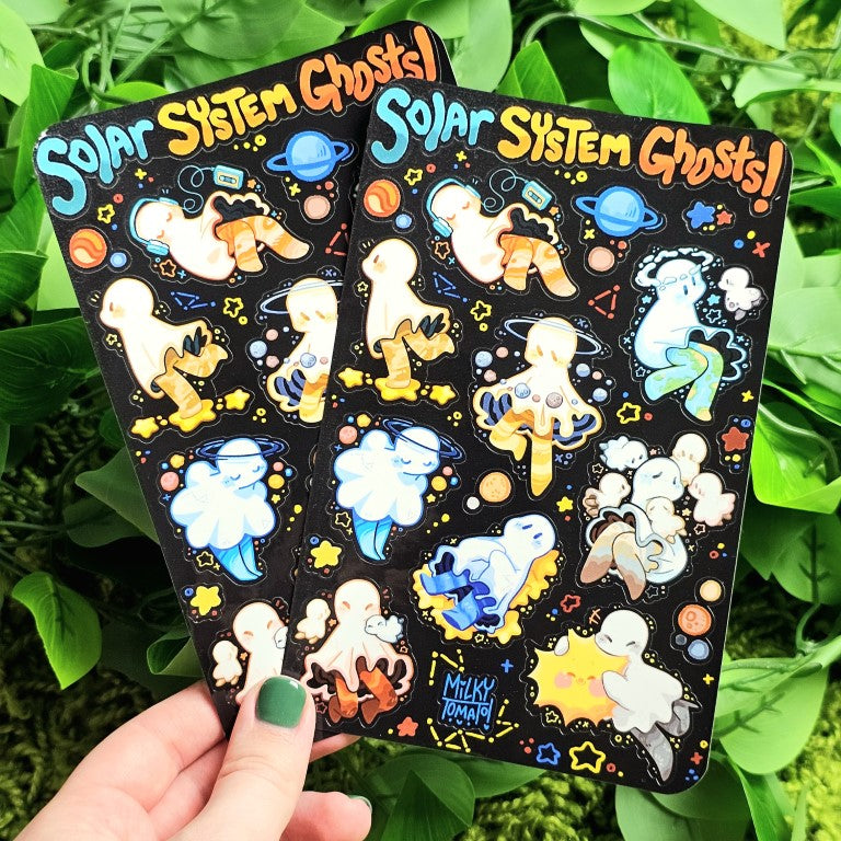 Solar System Ghost Sticker Sheet