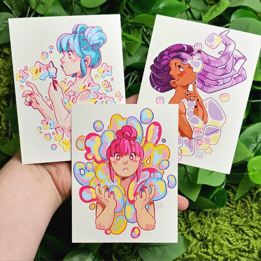 Bubble Girl Mini Prints