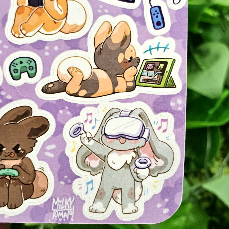 Hobby Bunny Gamers Sticker Sheet