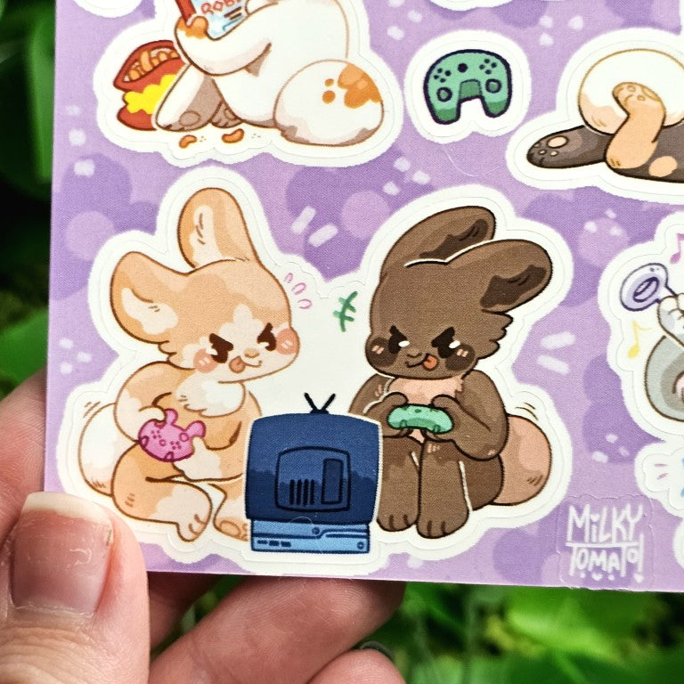 Hobby Bunny Gamers Sticker Sheet