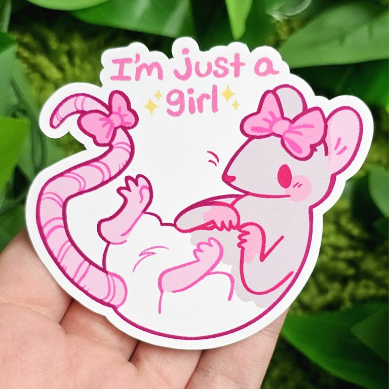 Just a Girl Rat Sticker