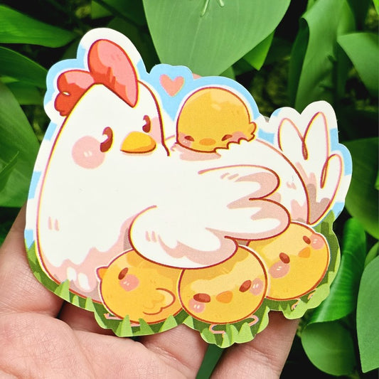 Hen and Chicks Sticker