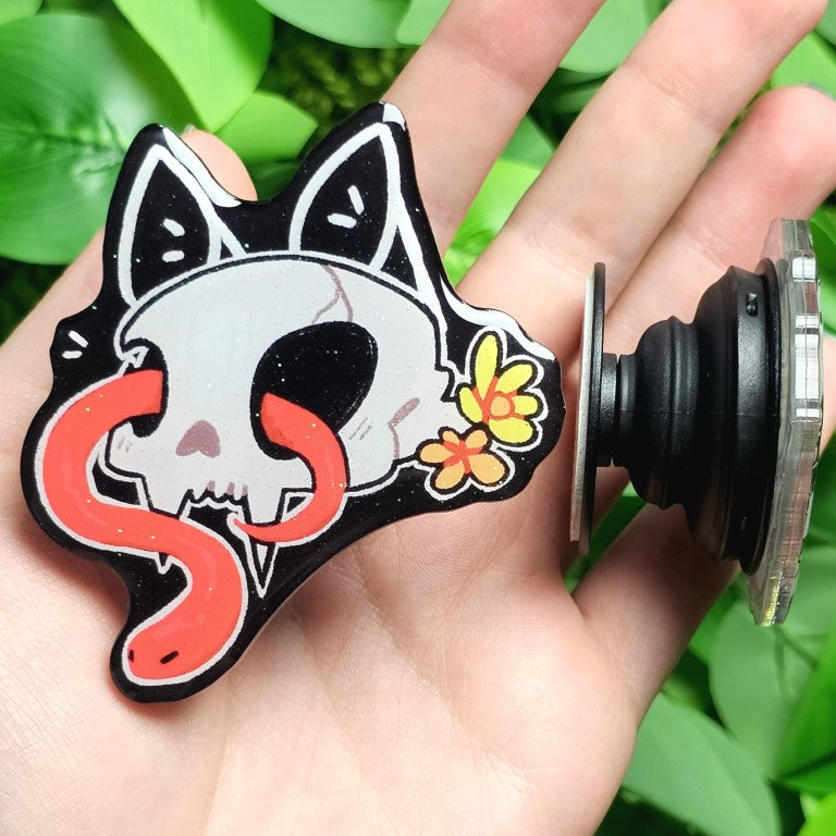 Cat Skull Phone Grip