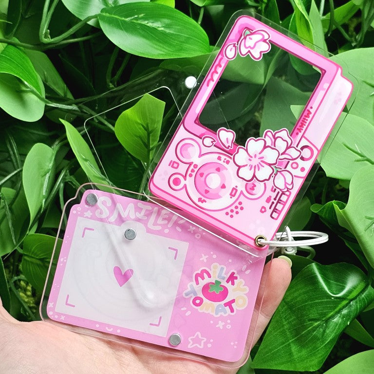 Cherry Blossom Camera Keychain Picture Frame