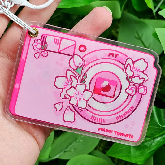 Cherry Blossom Camera Keychain Picture Frame