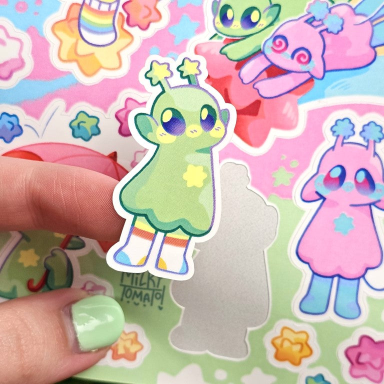 Cute Alien Sticker Sheet