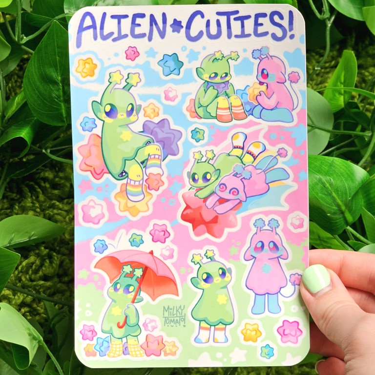 Cute Alien Sticker Sheet