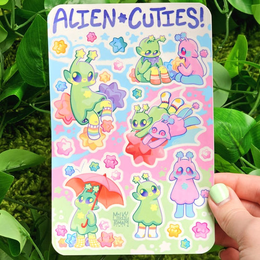 Cute Alien Sticker Sheet