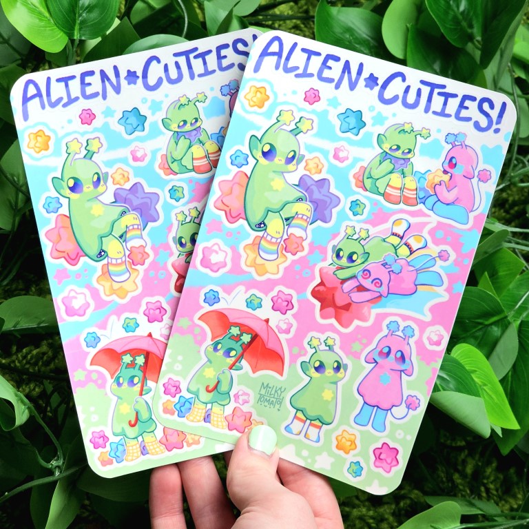 Cute Alien Sticker Sheet