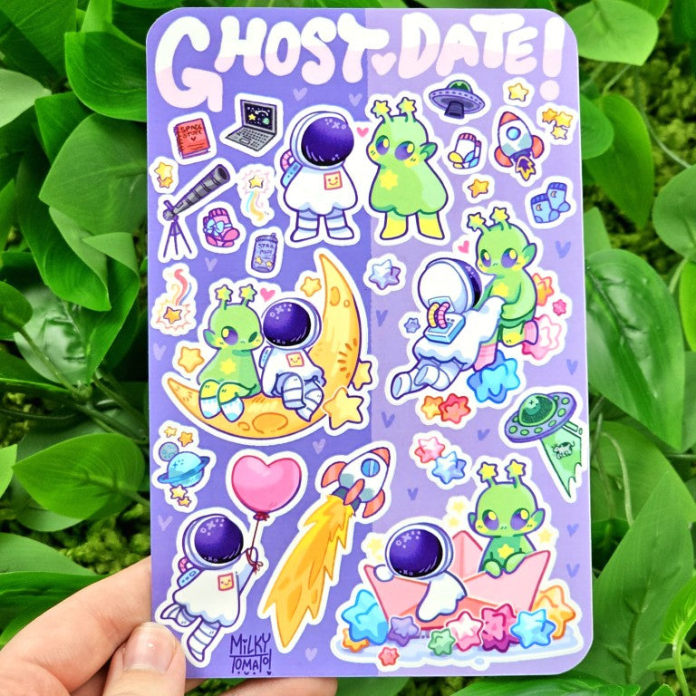 Ghost Date Astronaut and Alien Sticker Sheet!