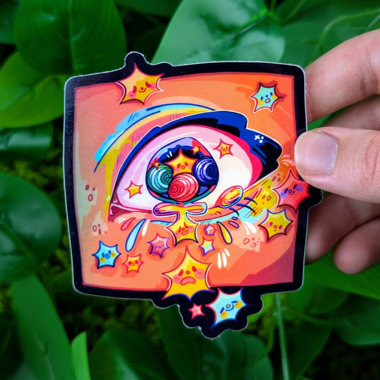 Holographic Fireworks Star Babies Stickers