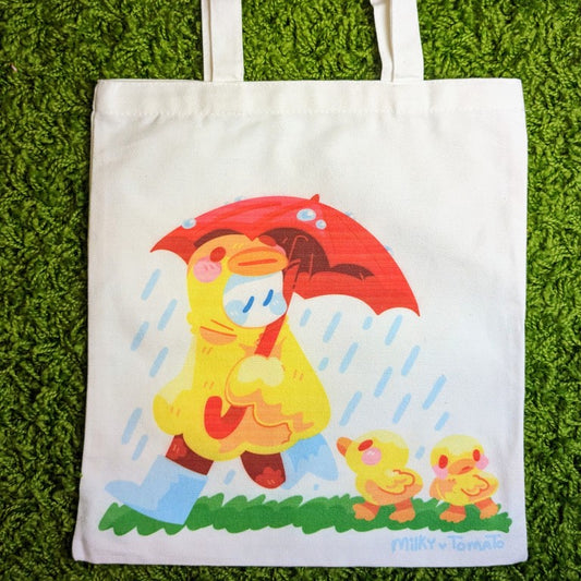 Rainy Day Duck Ghost Tote Bag