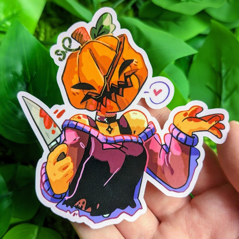 Gore Pumpkin Head Stickers