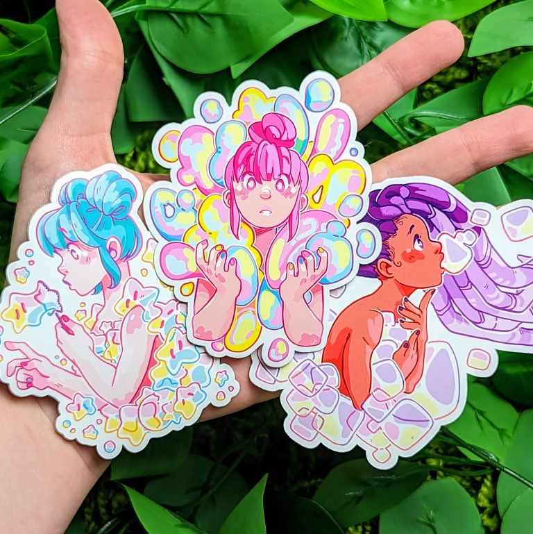 Bubble Girl Stickers