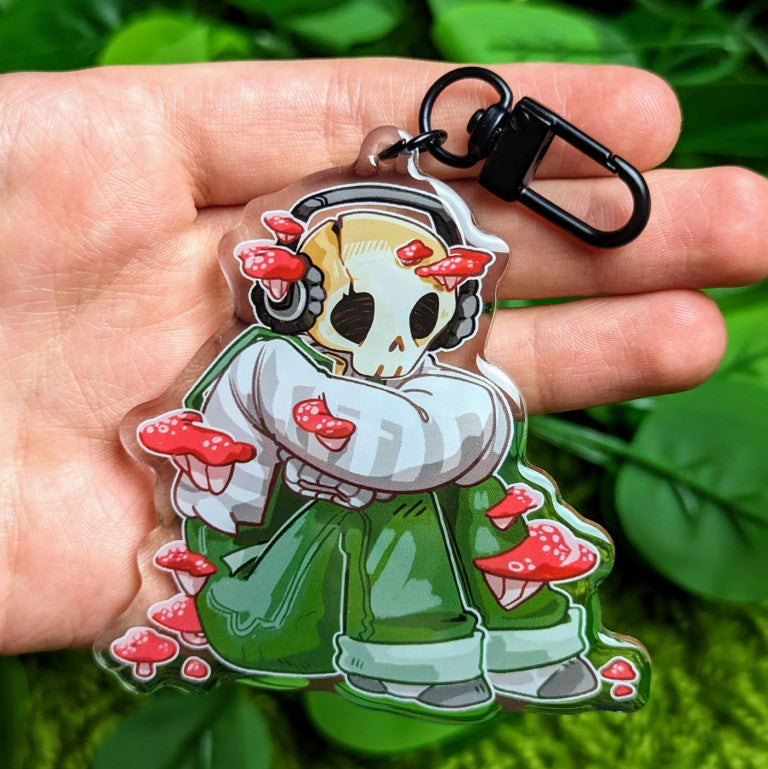 Aesthetic Mushroom Skeleton Keychains