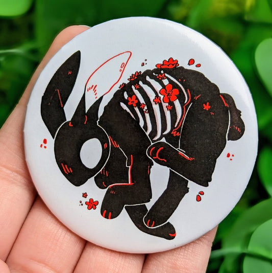 Skeleton Bunny Button