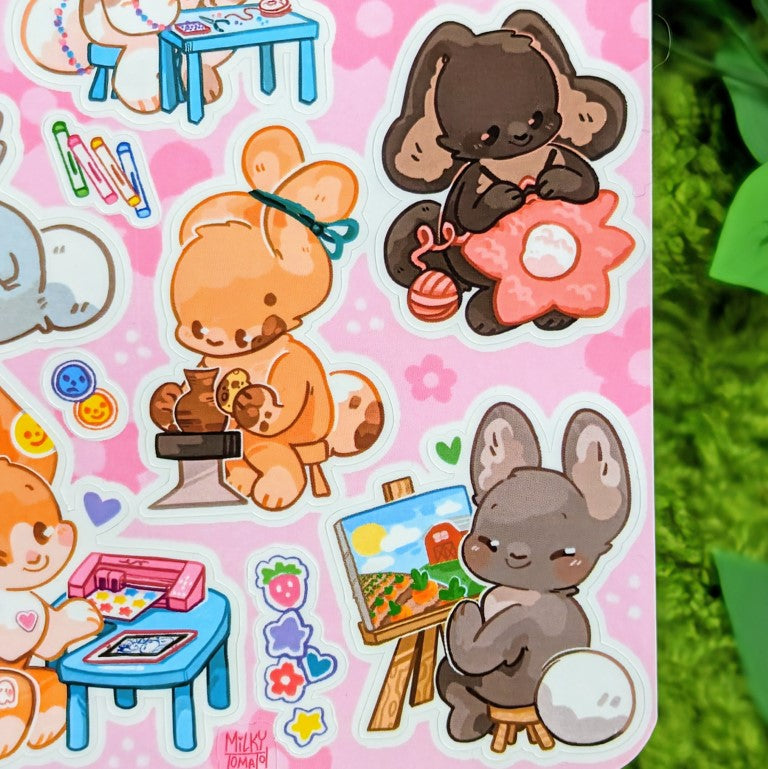 Hobby Bunnies Series 1 Sticker Sheet