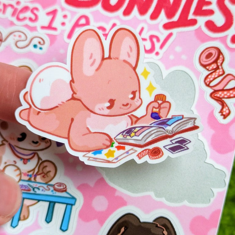 Hobby Bunnies Series 1 Sticker Sheet