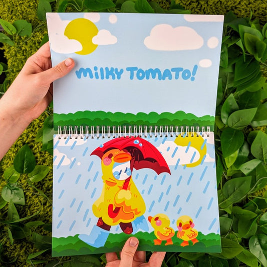 Rainy Day Duck Ghost Large Reusable Sticker Book