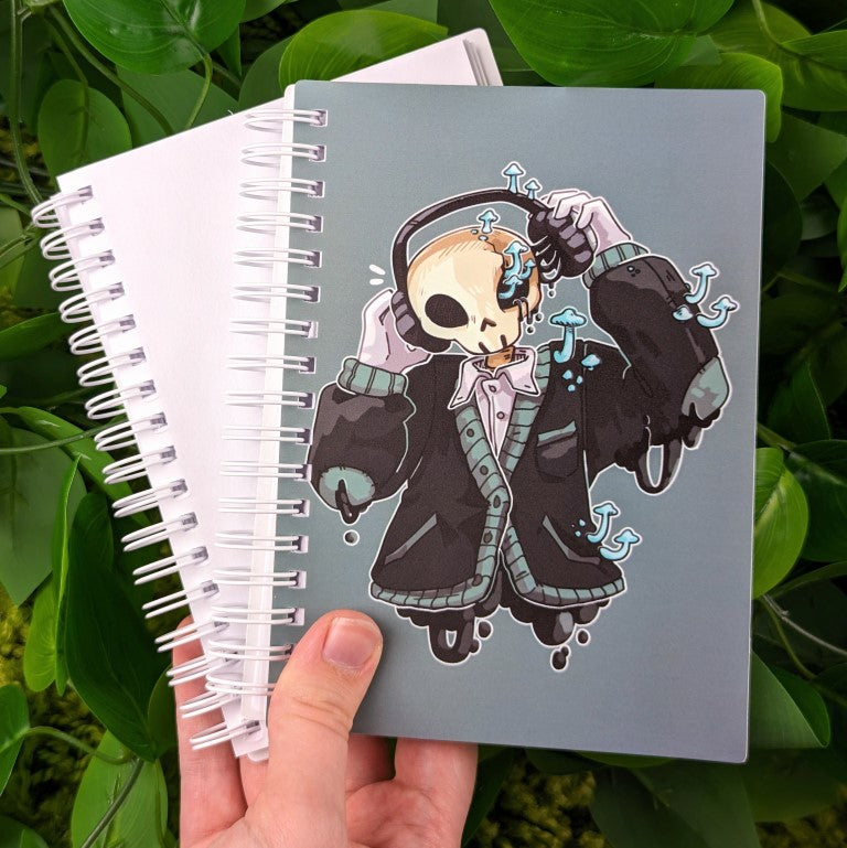 Small Skeleton Cade blue mushroom large reusable sticker book.