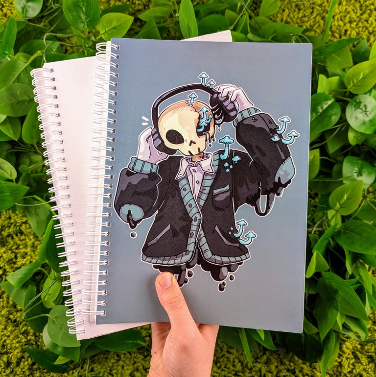 Large Skeleton Cade blue mushroom large reusable sticker book.