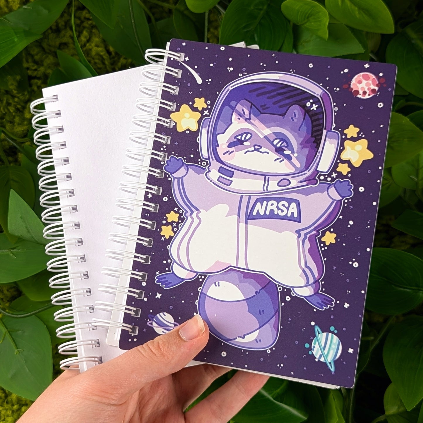 Purple Space Raccoon Small Reusable Sticker Book