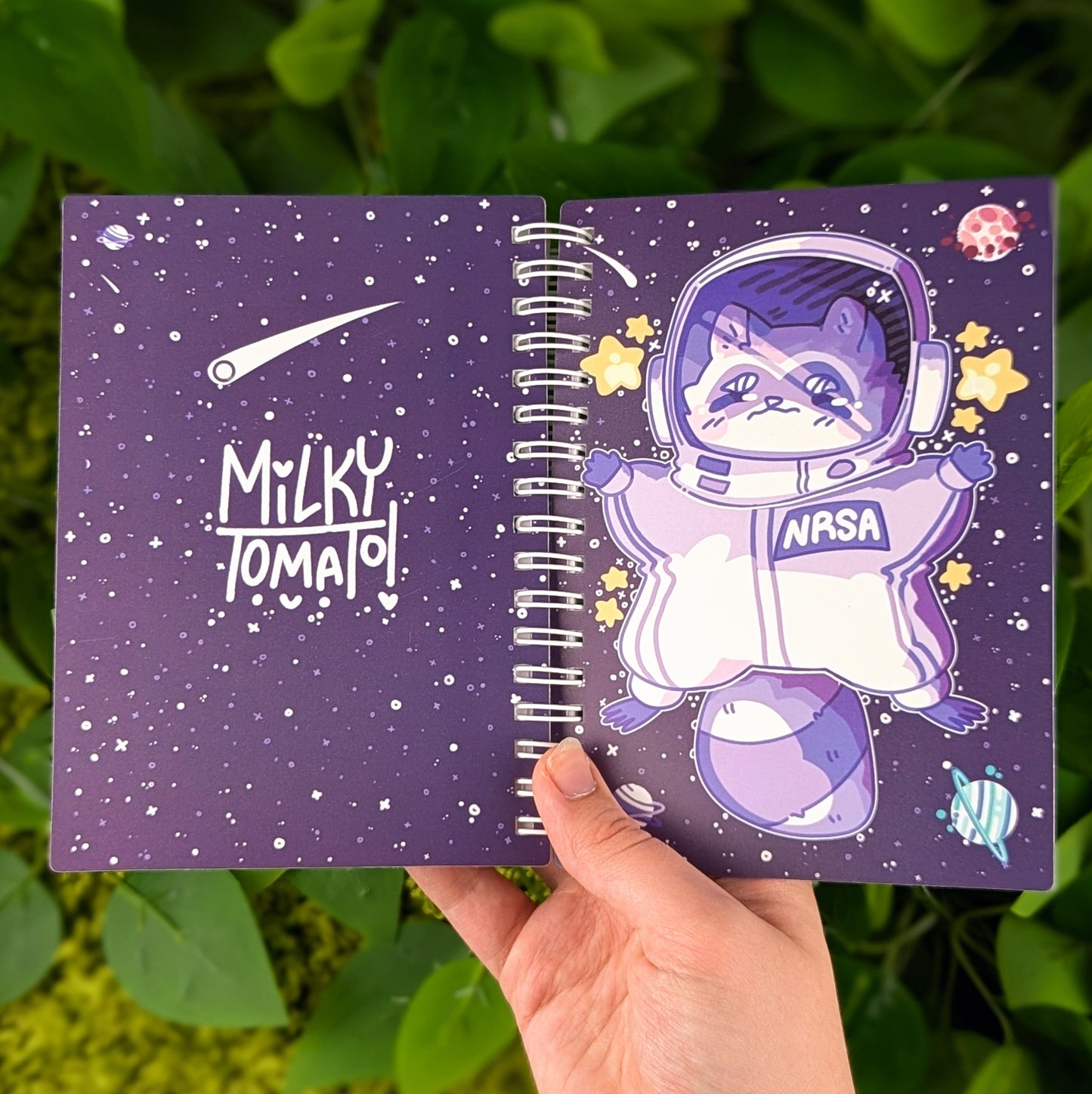 Purple Space Raccoon Small Reusable Sticker Book