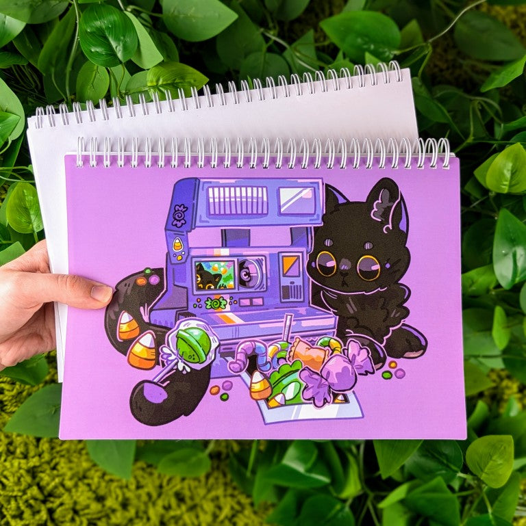 Halloween Cat Instant Camera Large Reusable Sticker Book