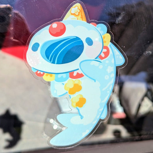 Clown Shark Window Sticker