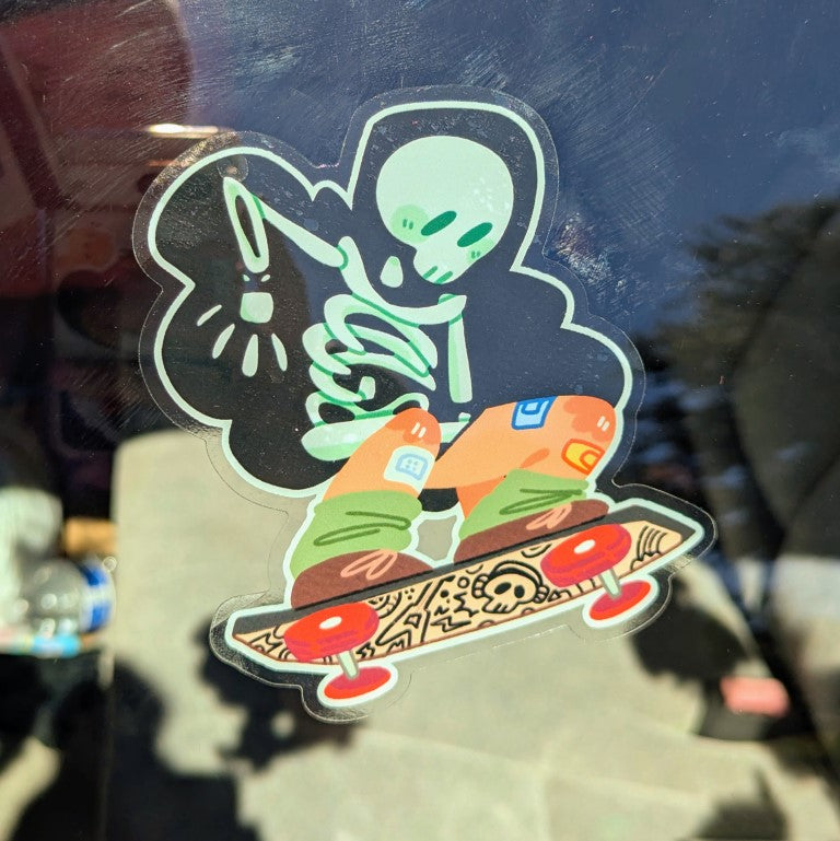 Skelly Skater Window Sticker