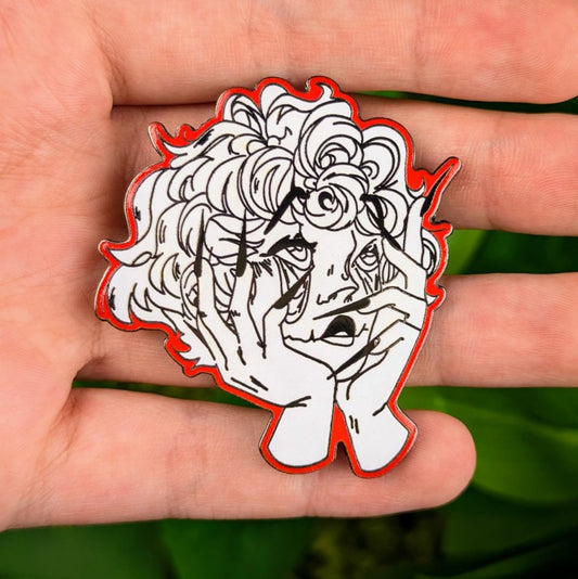 Droopy Eye Girl Enamel Pin