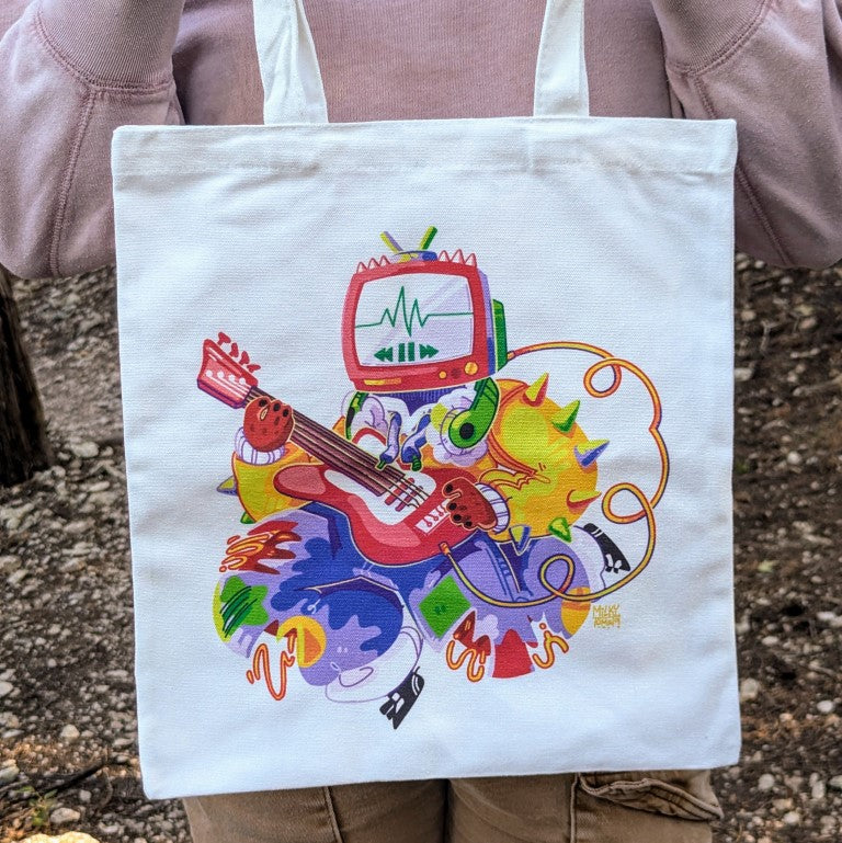 Kidcore Punk TV Head Tote Bag