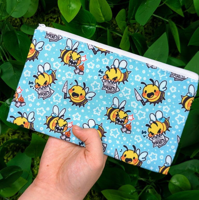 Knife Bee Patterned Pencil Pouch