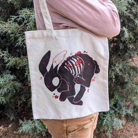 Skeleton Bunny Tote Bag