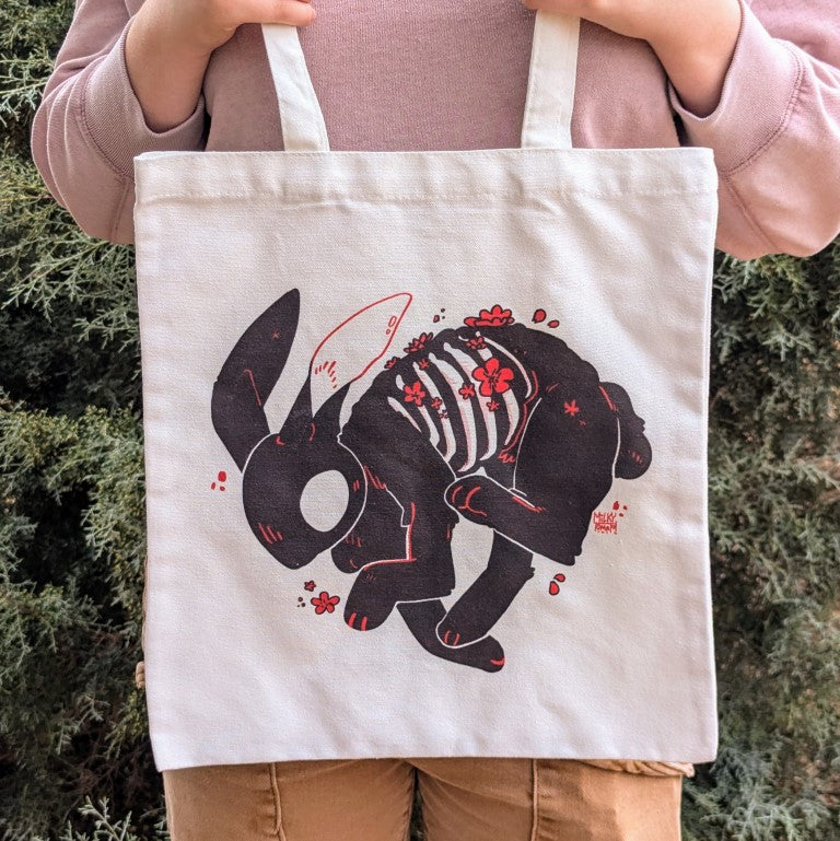 Skeleton Bunny Tote Bag