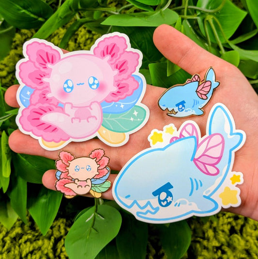 Fairy Friends Collab Enamel Pin and Sticker Set!