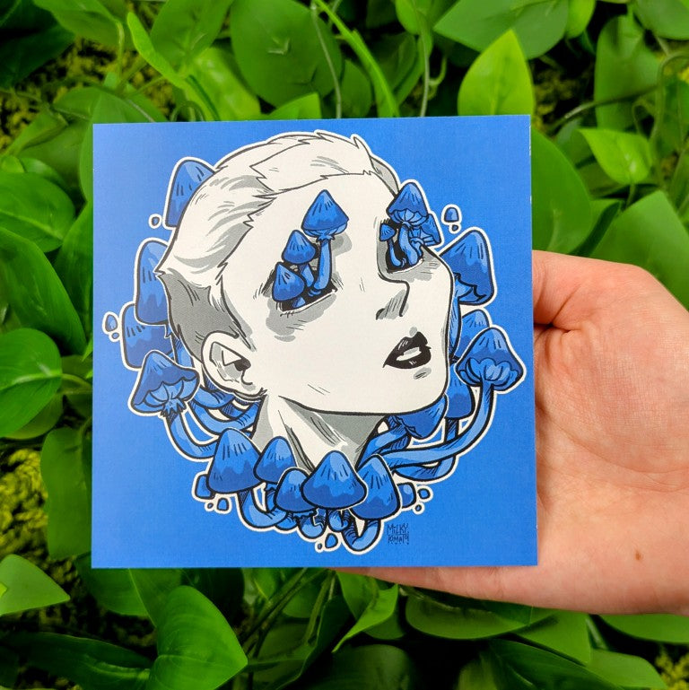 Mushroom Face Girl Mini Prints!