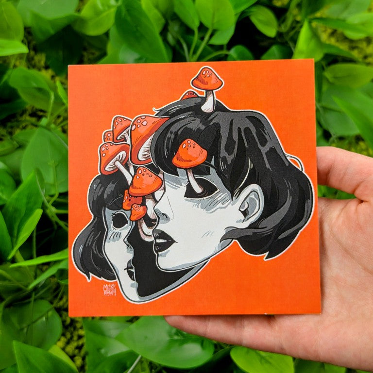 Mushroom Face Girl Mini Prints!