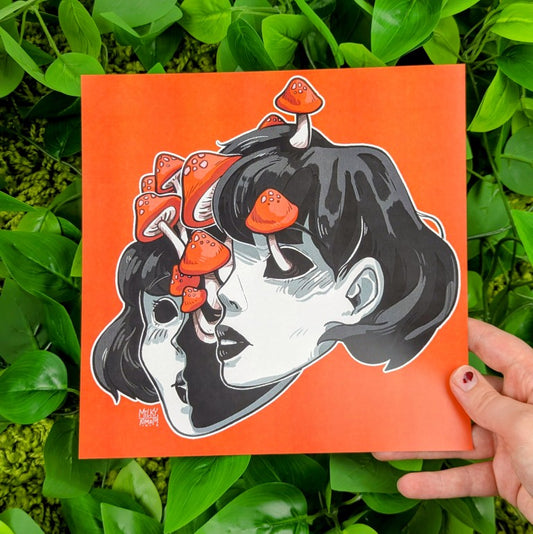 Mushroom Face Girl Large Prints!