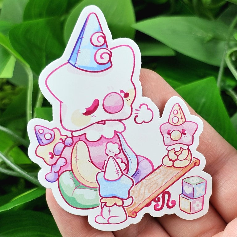 Star Baby Clowns on seesaw sticker