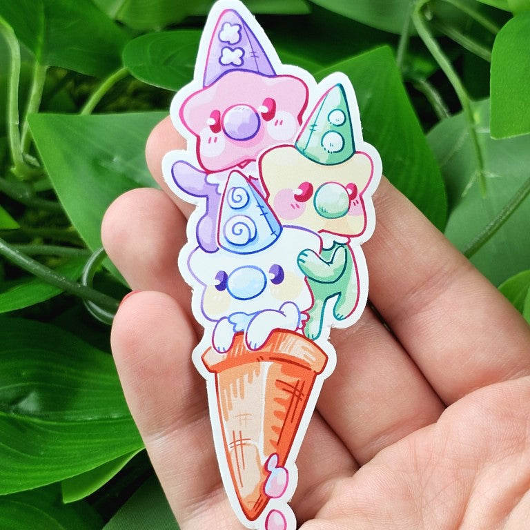 Star Baby Clowns as ice cream cone sticker