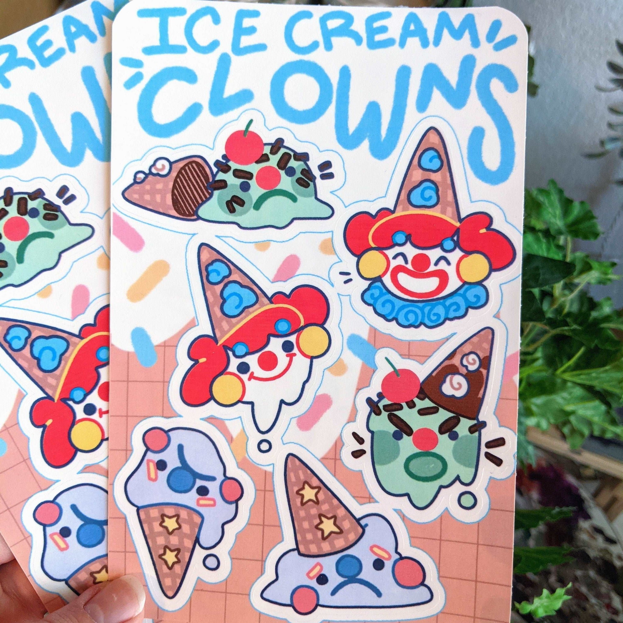 Ice Cream Clown Sticker Sheet – Milky Tomato