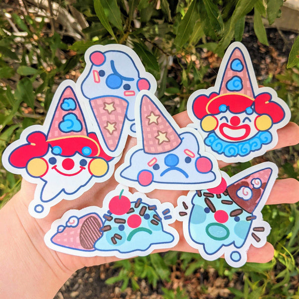 Ice Cream Clowns Stickers! – Milky Tomato